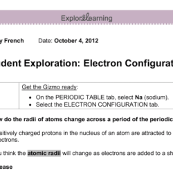 Gizmo student exploration electron configuration answer key